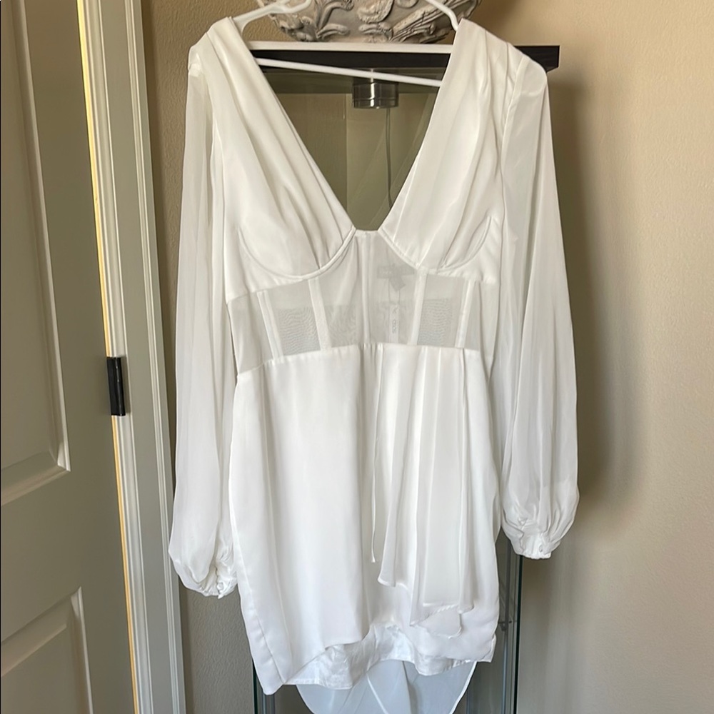 ASOS Elegant White Blouse with Sheer Details